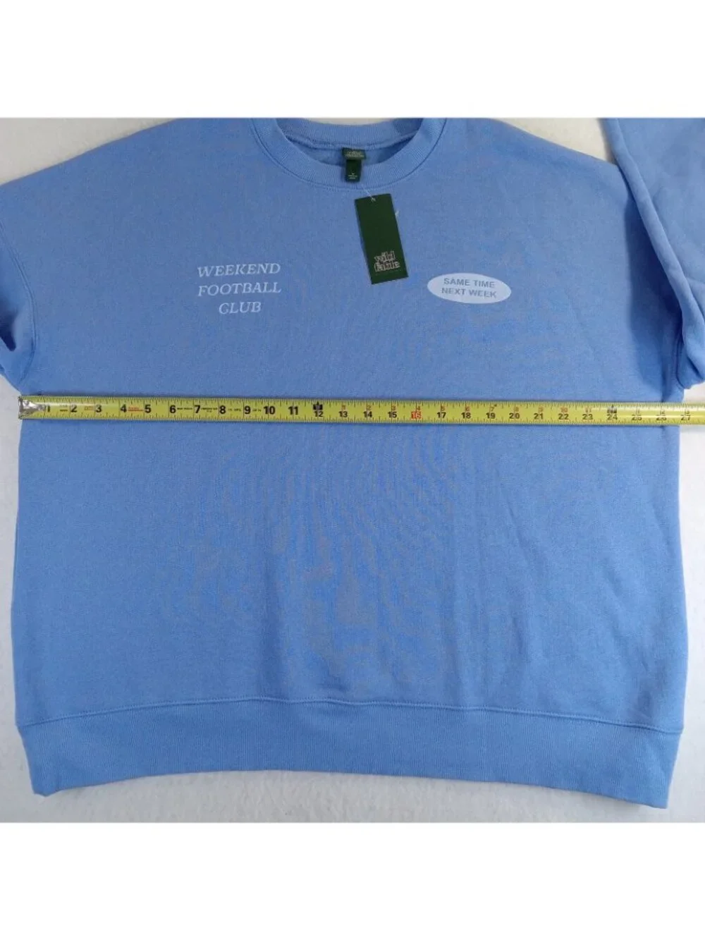 Wild Fable Women's Boxy Oversized Sweatshirt Blue Weekend Football Club Size M - Picture 3 of 14